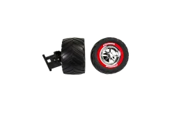 2 front wheels with rims & Steering axle for Red Hunter (142007), Big Mamba (142008)
