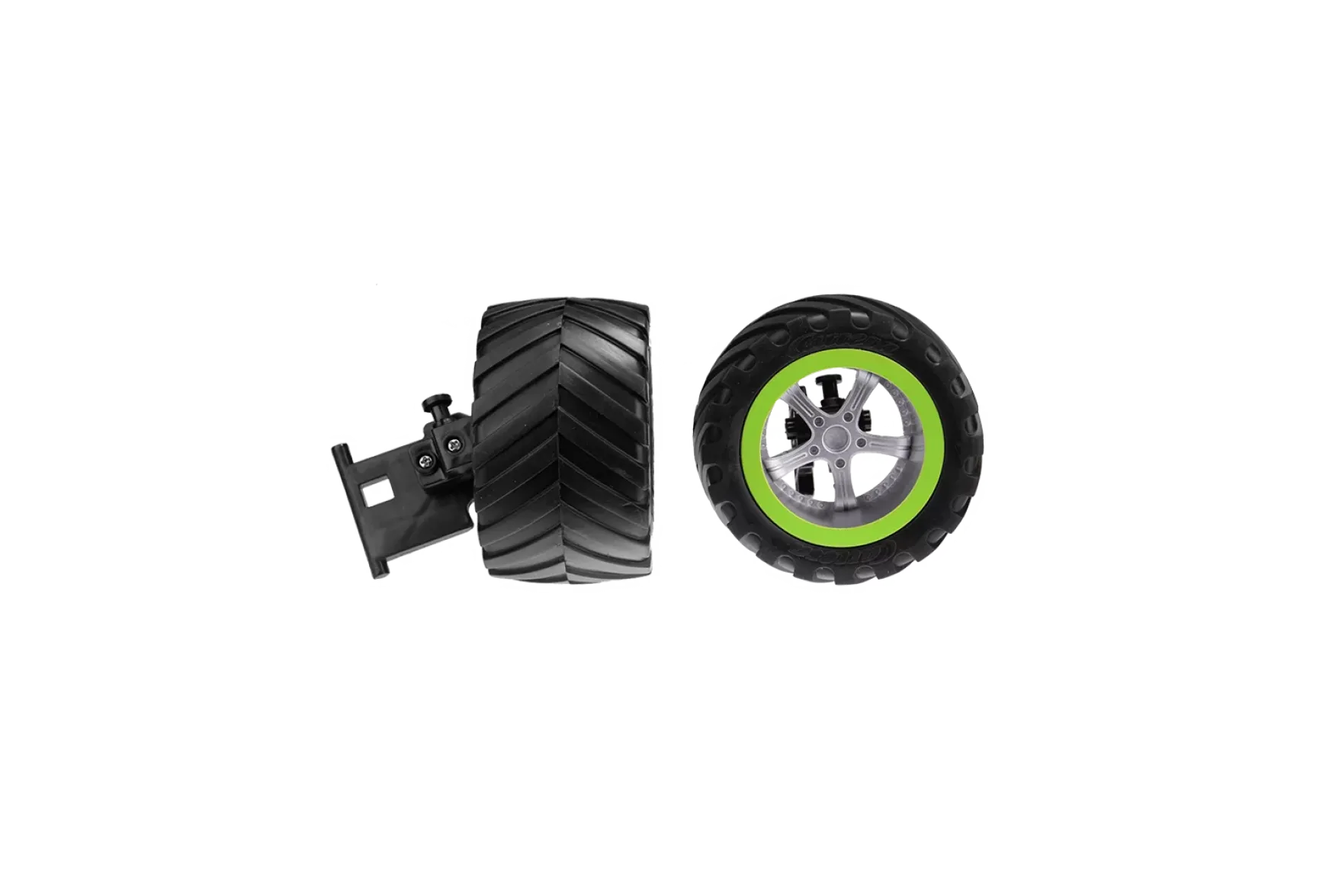 2 Front wheels with Steering axle for Green Splash (370142024, 370142019)