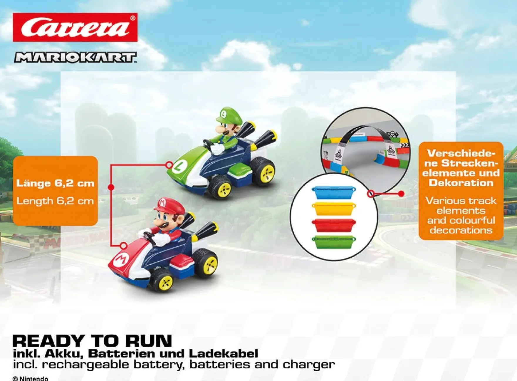 2,4GHz Mario Kart™ Tabletop Racing Set - Mario & Luigi