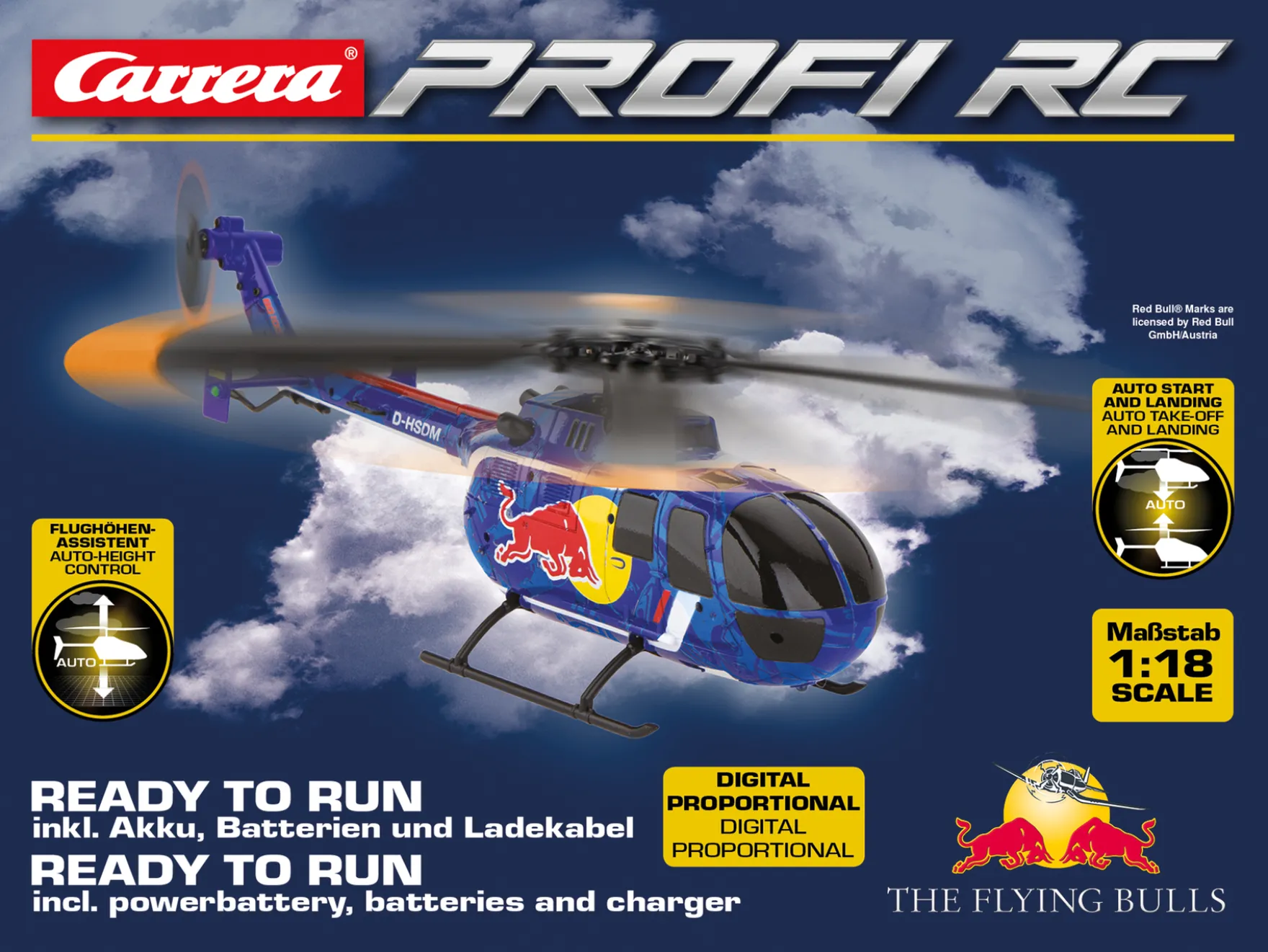 2,4GHz Red Bull BO 105 C - Carrera Profi RC