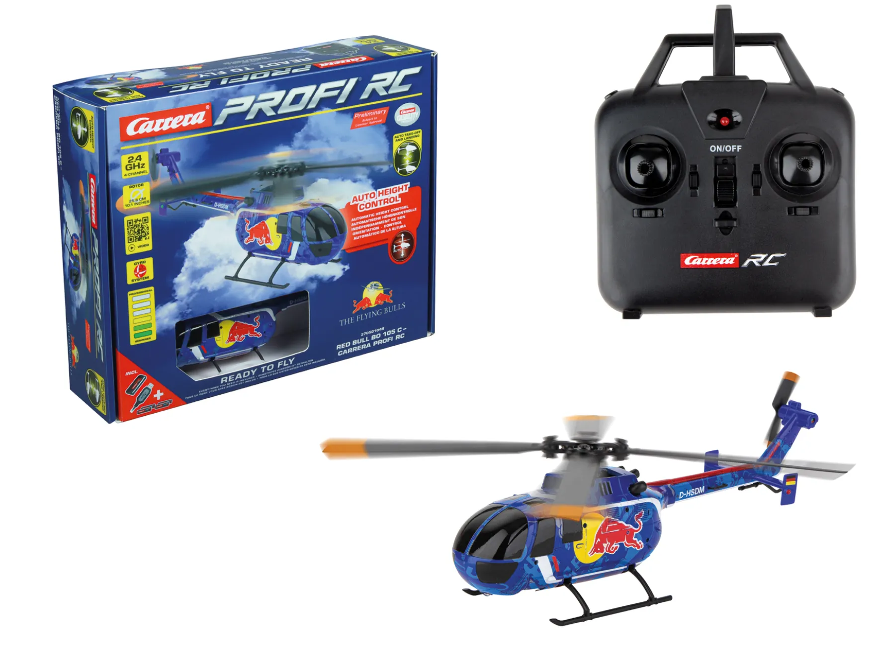 2,4GHz Red Bull BO 105 C - Carrera Profi RC