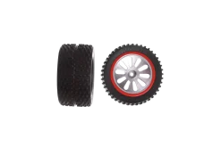 2 rear tyres with wheel rims for Carrera RC X-Fox One (202007)