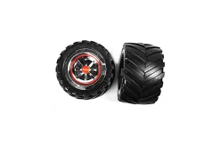 2 rear tyres with wheel rims for Inferno (140003)