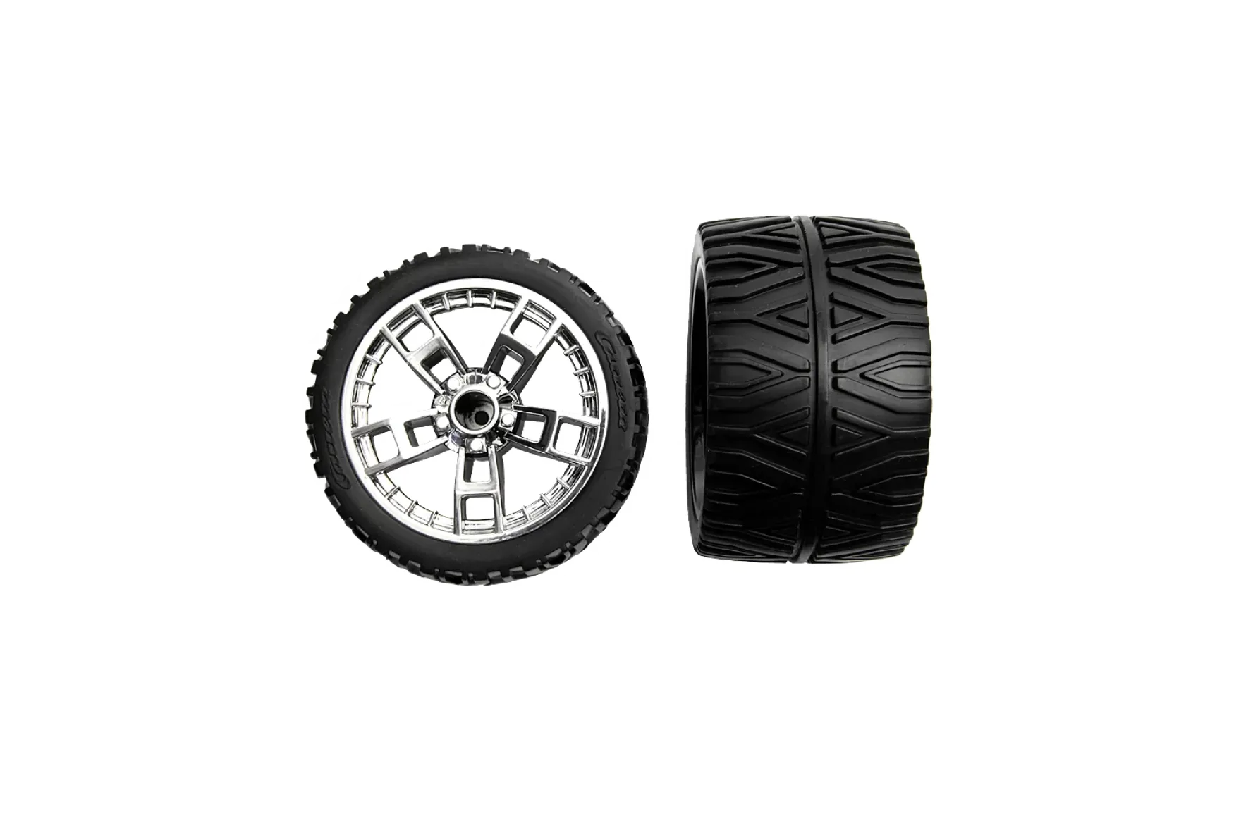 2 rear tyres with wheel rims for 160001, 160006, 160008
