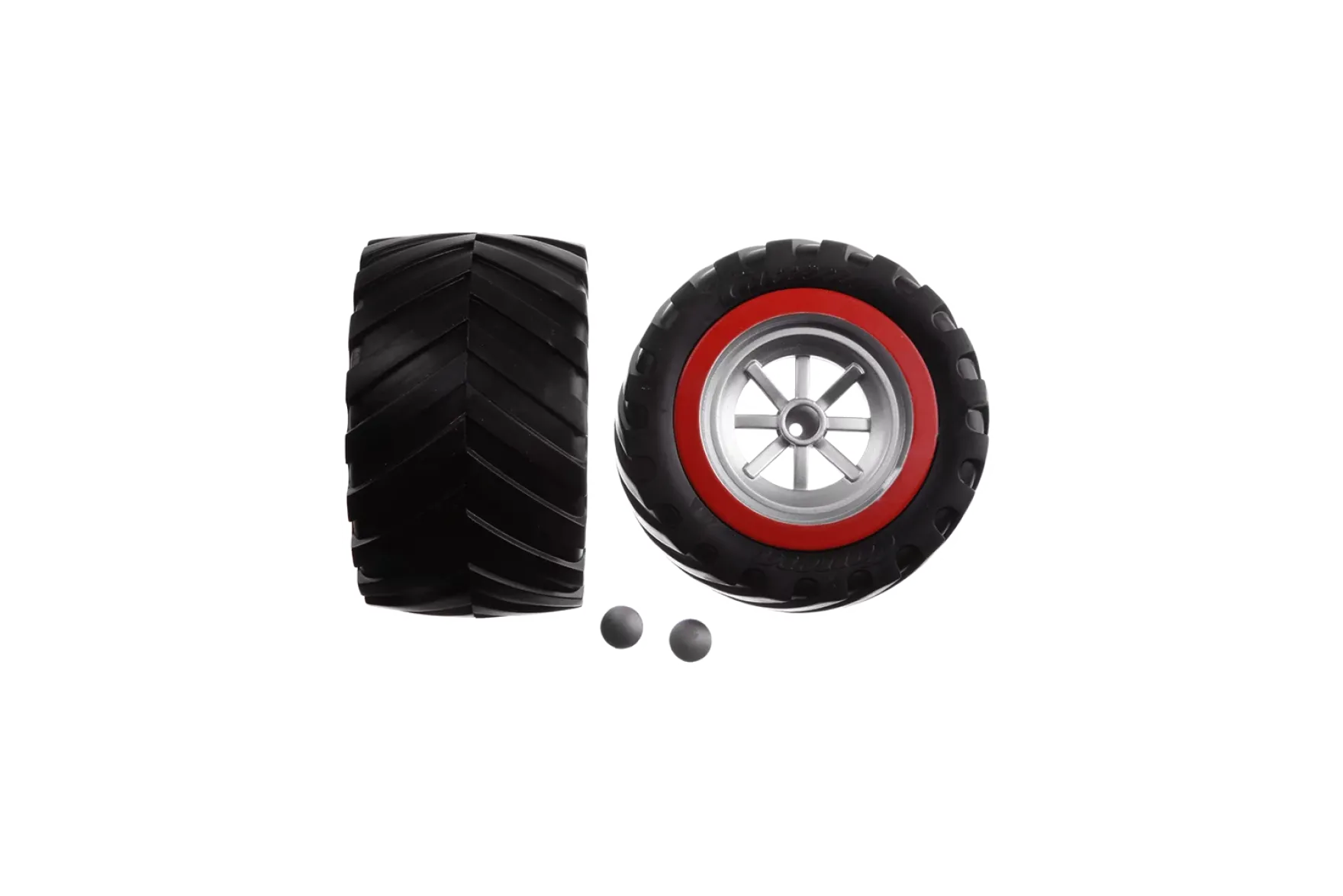 2 rear tyres with wheel rims for Red Scorpion (142018)