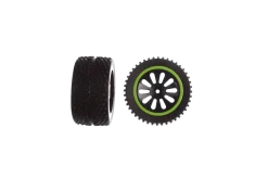 2 rear tyres with wheel rims for Green Lizzard (202008)