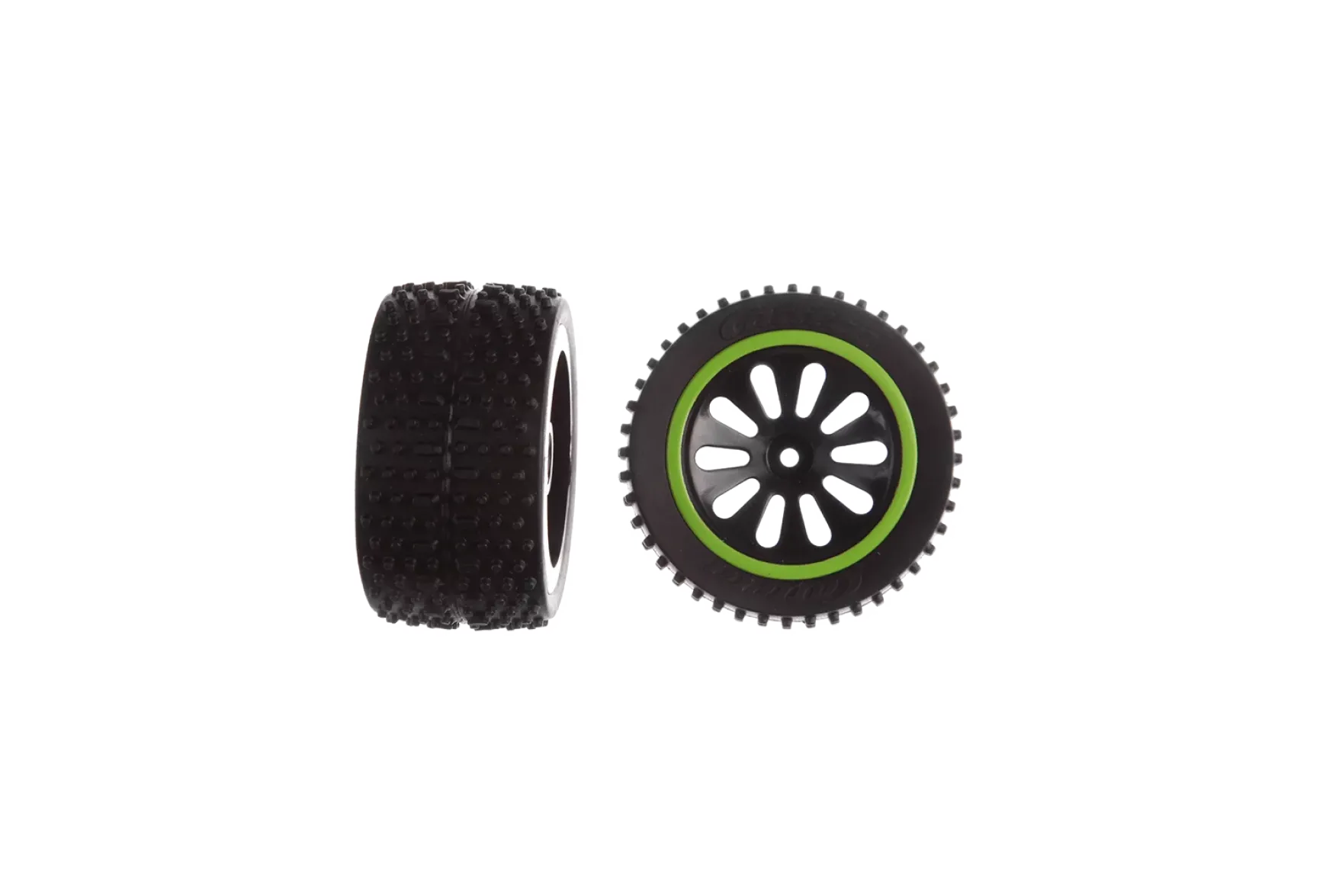2 rear tyres with wheel rims for Green Lizzard (202008)