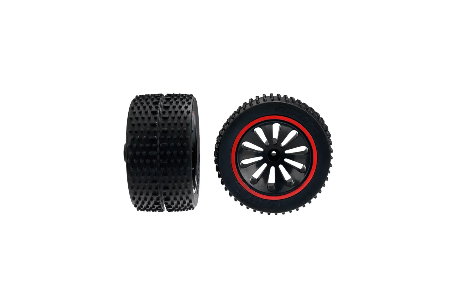 2 rear tyres with wheel rims for Red Challenger (162056)