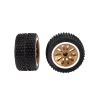 2 rear tyres with wheel rims for Carrera RC Buggy, blue (202005)