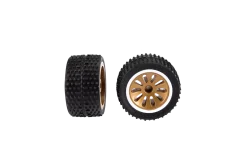 2 rear tyres with wheel rims for Carrera RC Buggy, blue (202005)