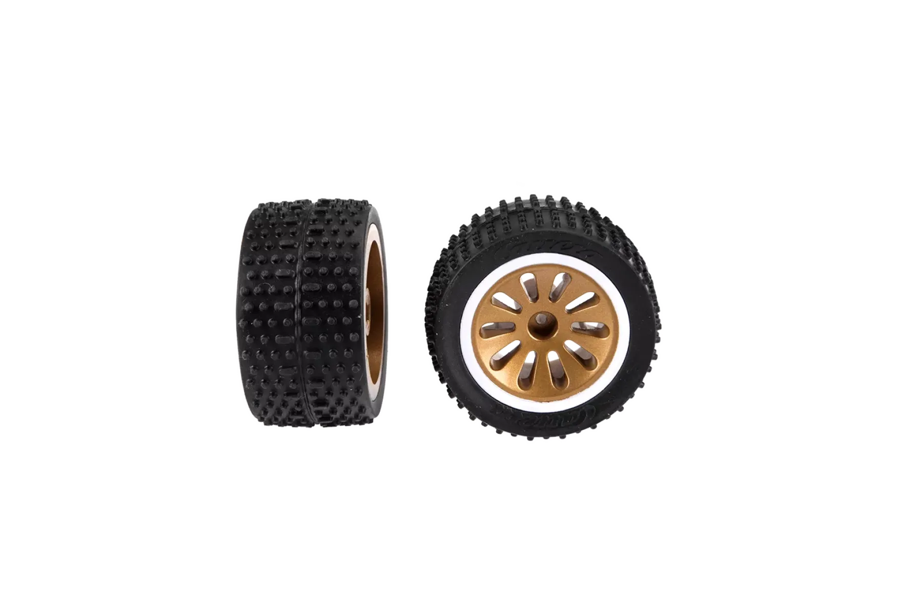 2 rear tyres with wheel rims for Carrera RC Buggy, blue (202005)