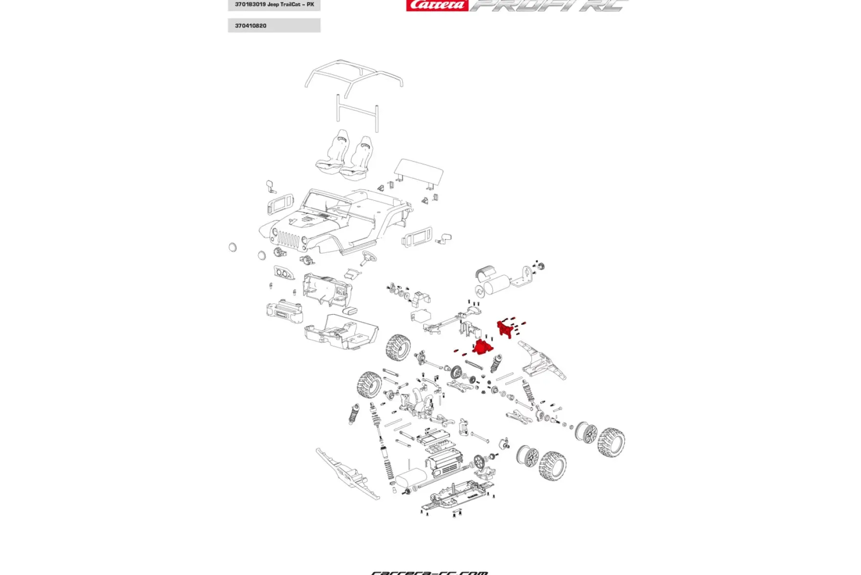 Shock mount front or rear/ Gearbox/ screws - Profi RC