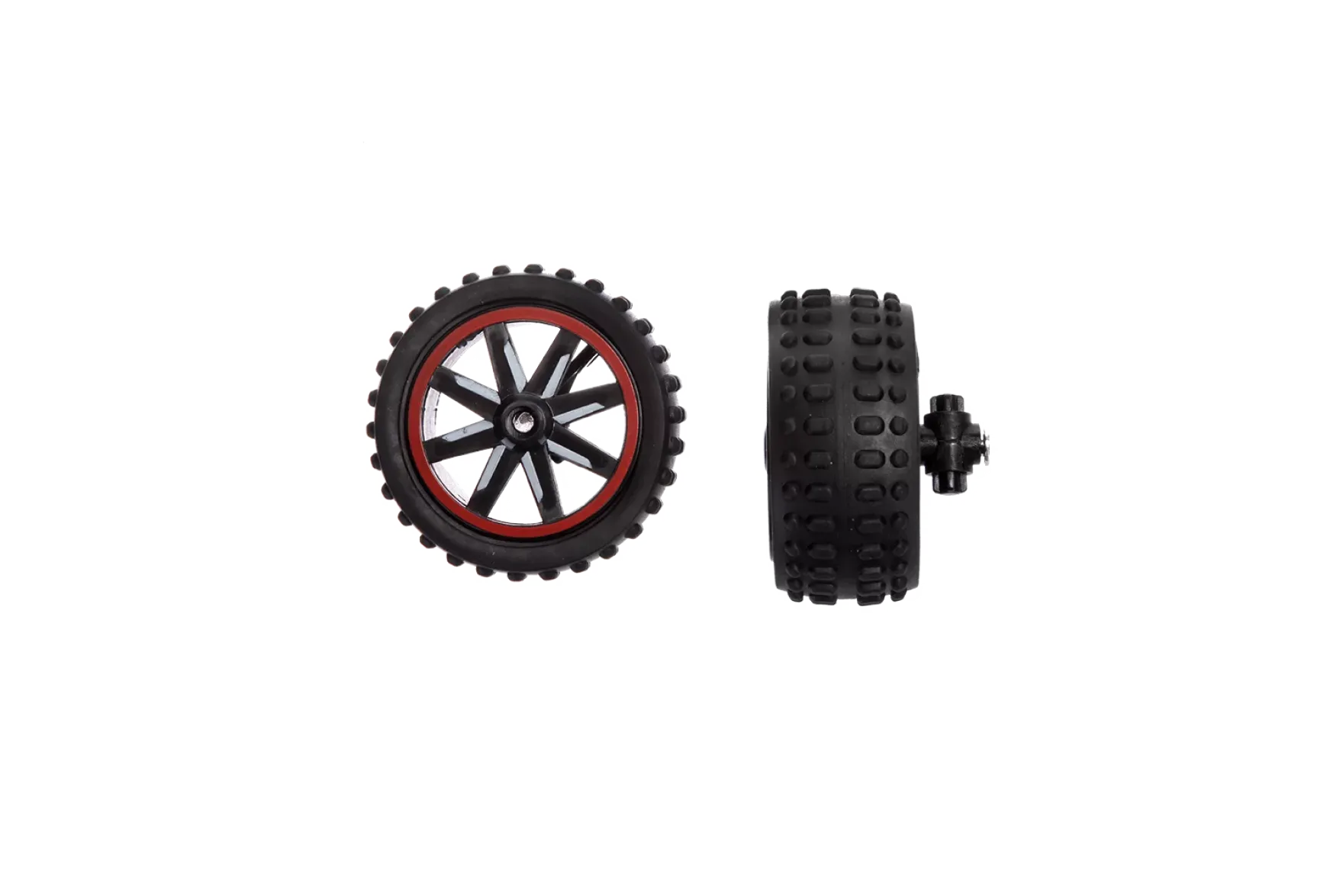 2 tyres with Steering axle for Red Jumper 2 (370202012)