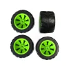 4 tyres with wheel rims for Racing Machine (120011, 120007, 120008, 120009) Achtung: Farbe grün!