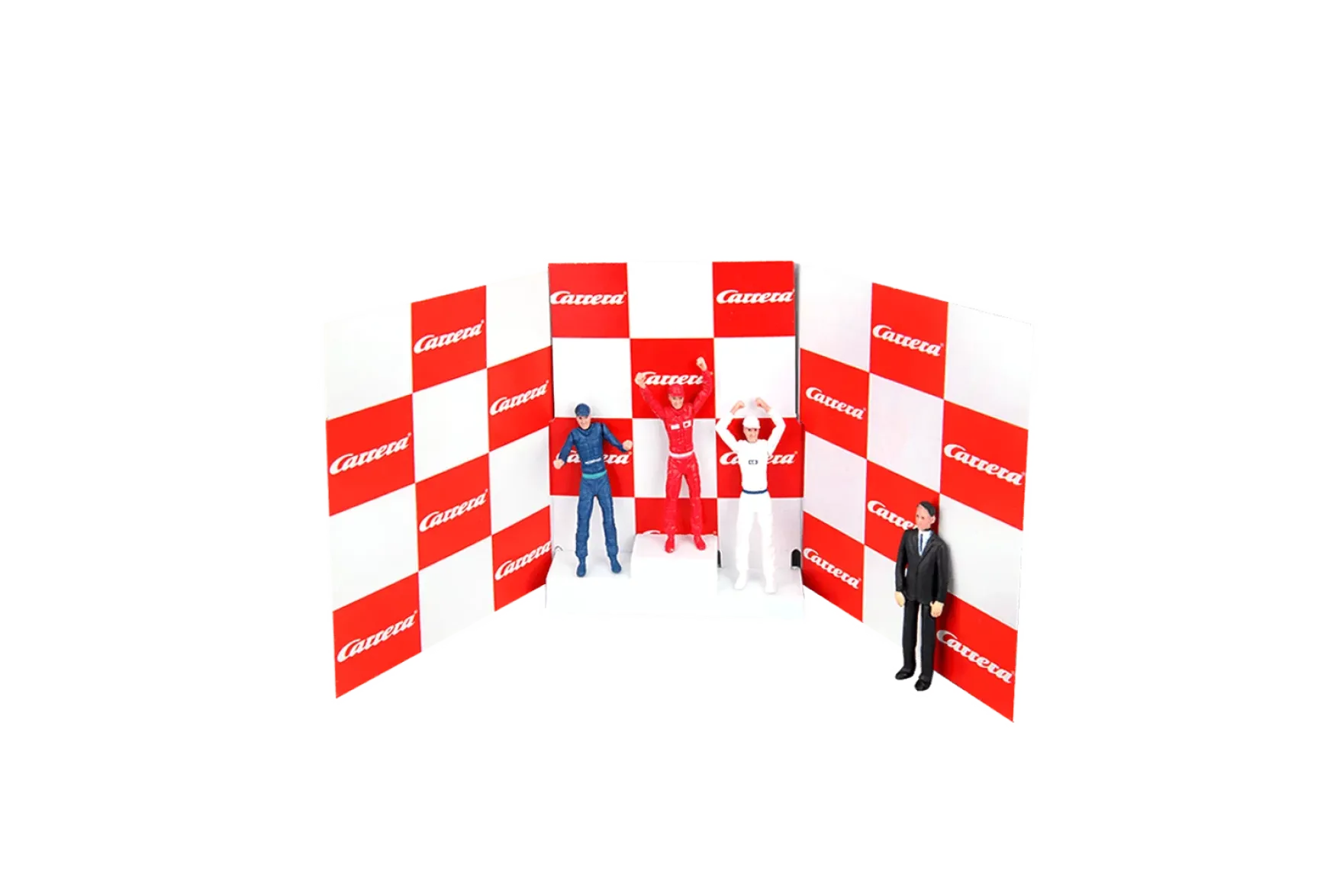 Victors' podium with set of figures