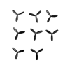 4x Rotor blades (rear) for Carrera RC Micro Quadrocopter (502002)